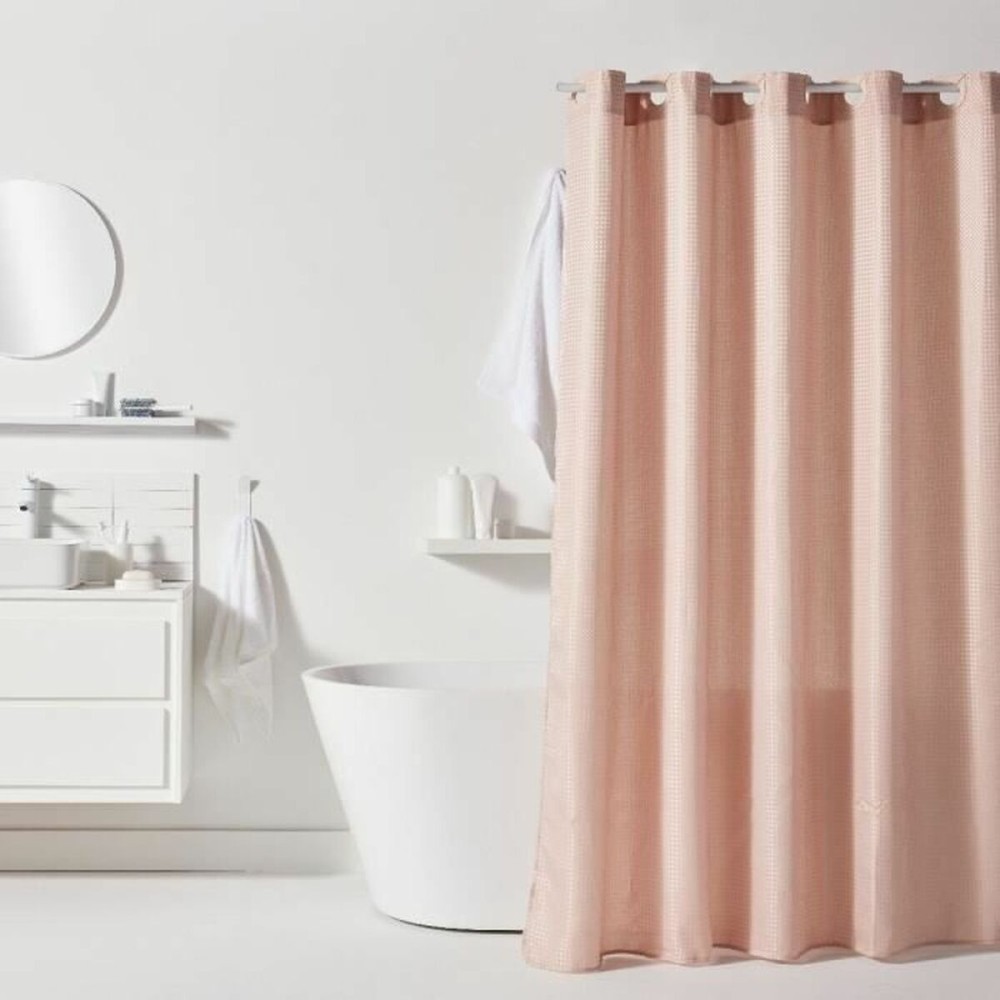 Rideau de Douche TODAY Rose Polyester 180 x 200 cm (12 Unités)