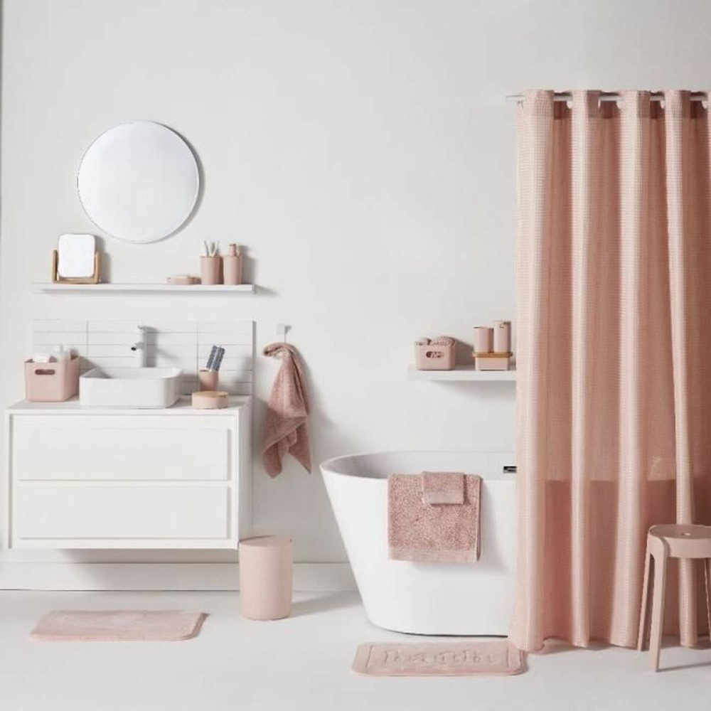 Rideau de Douche TODAY Rose Polyester 180 x 200 cm (12 Unités)