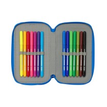 Pochette à crayons triple Batman Bleu 12,5 x 19,5 x 5,5 cm 37 Pièces