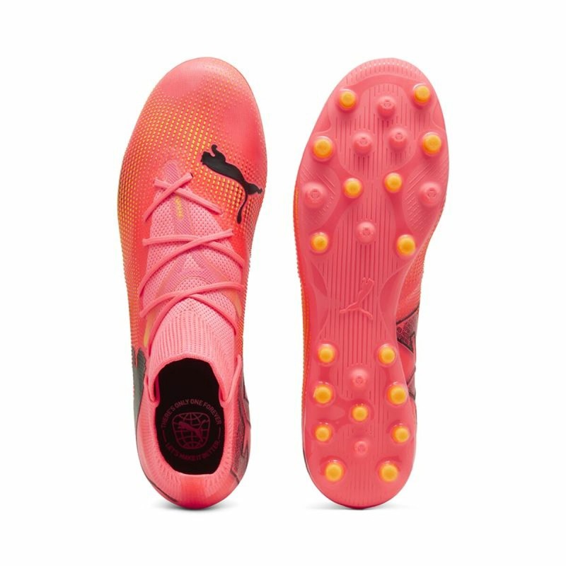 Chaussures de Football Multi-crampons pour Adultes Puma FUTURE 7 MATCH MG Sunset Glow Rouge