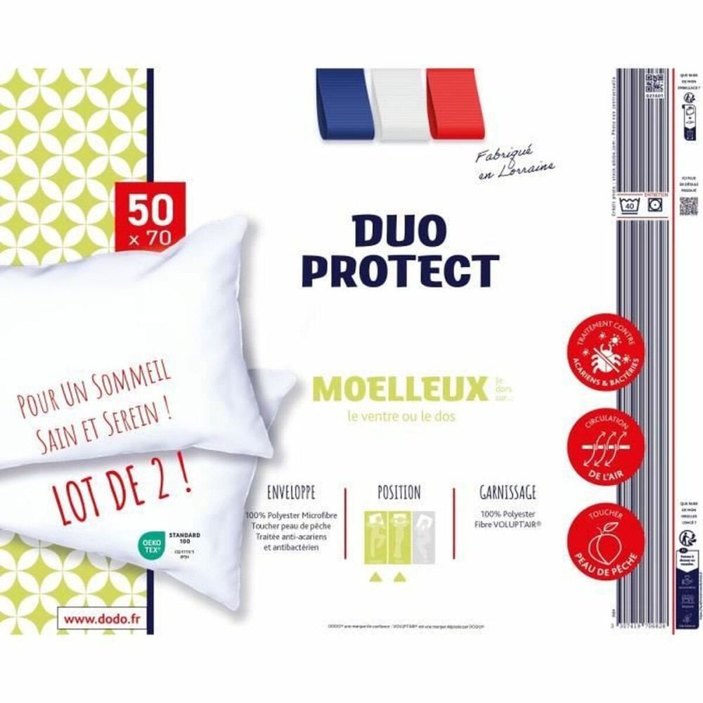 Pillow DODO White 50 x 70 cm (2 Units)