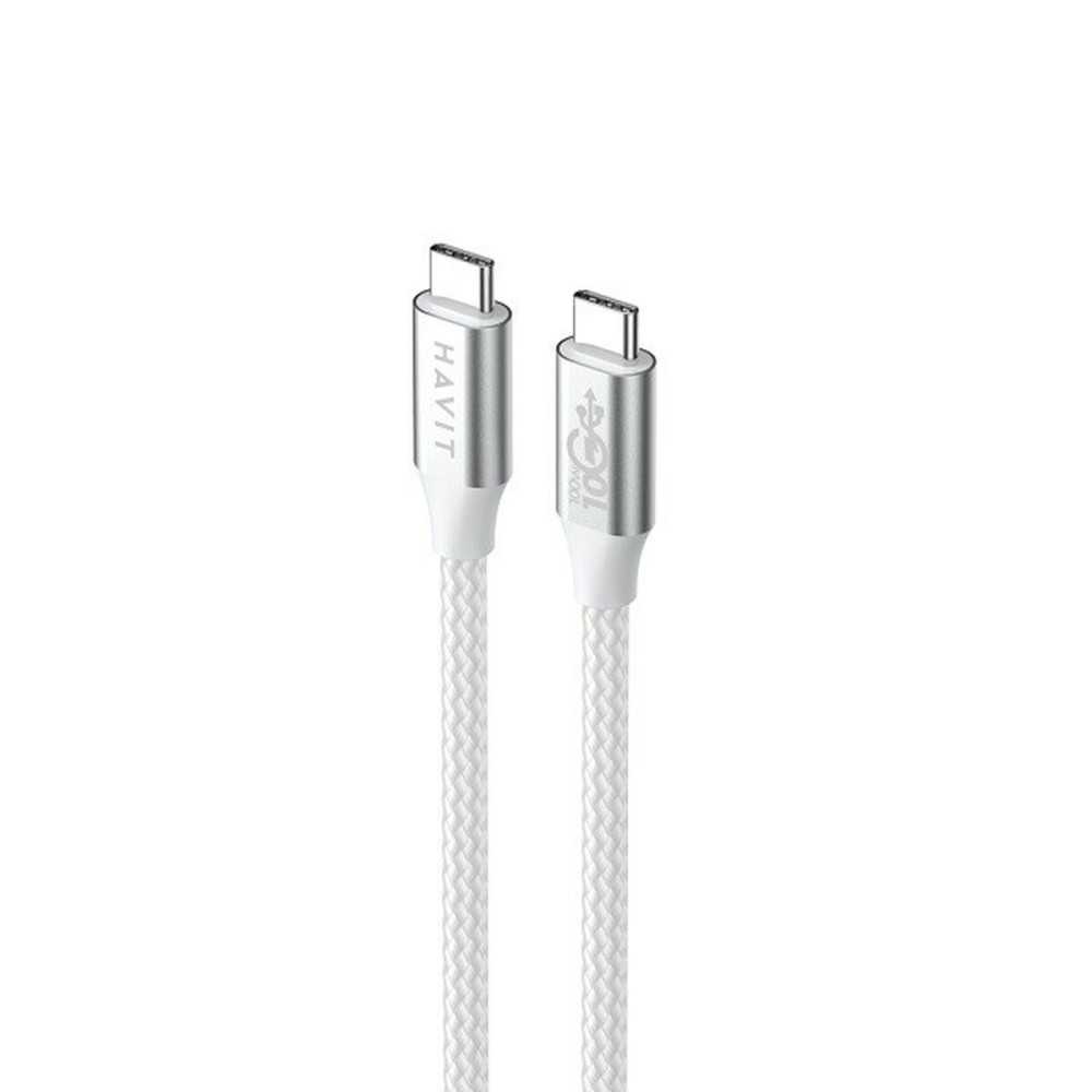 USB-C zu USB-C-Kabel Havit CB6290 Weiß Grau 1 m