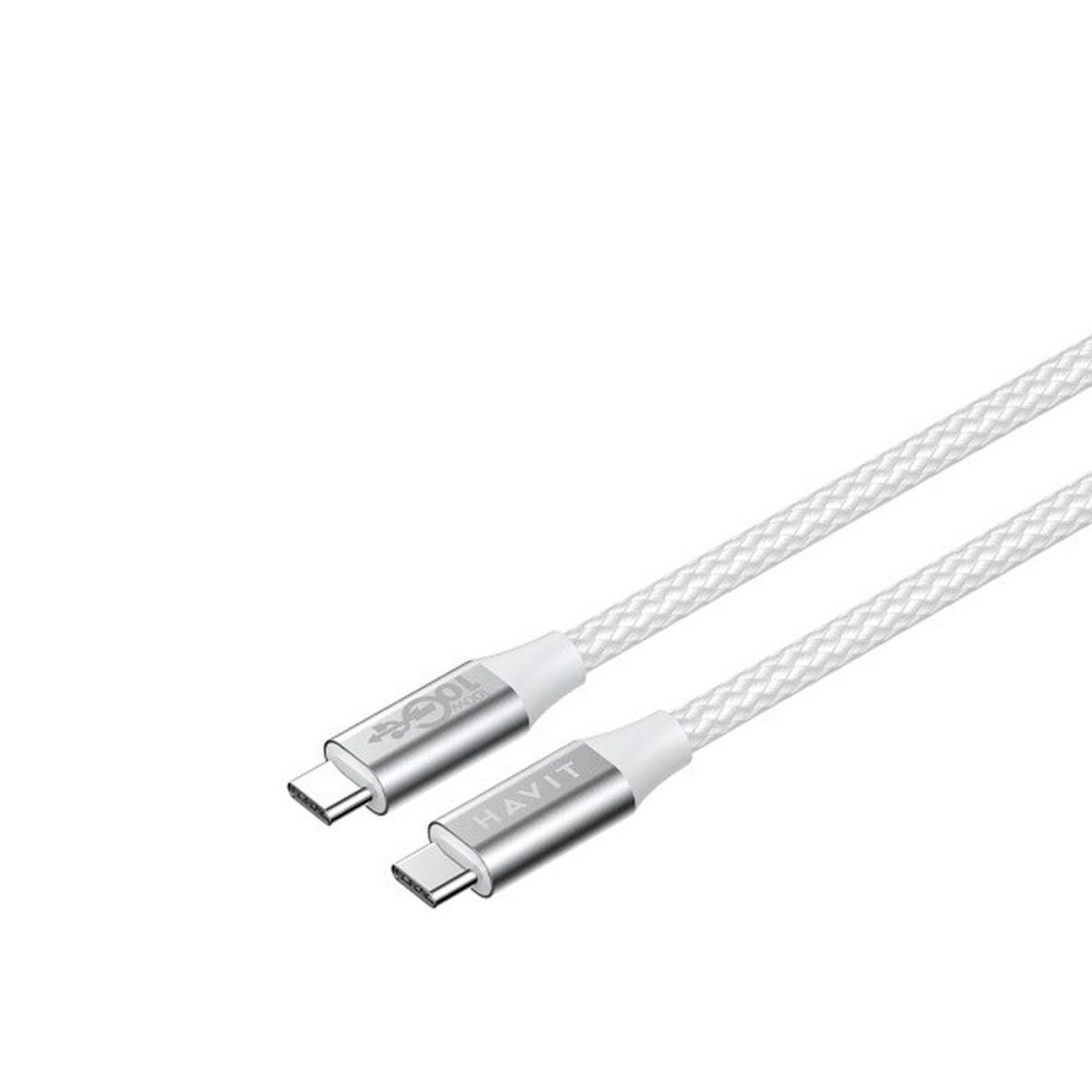 USB-C zu USB-C-Kabel Havit CB6290 Weiß Grau 1 m