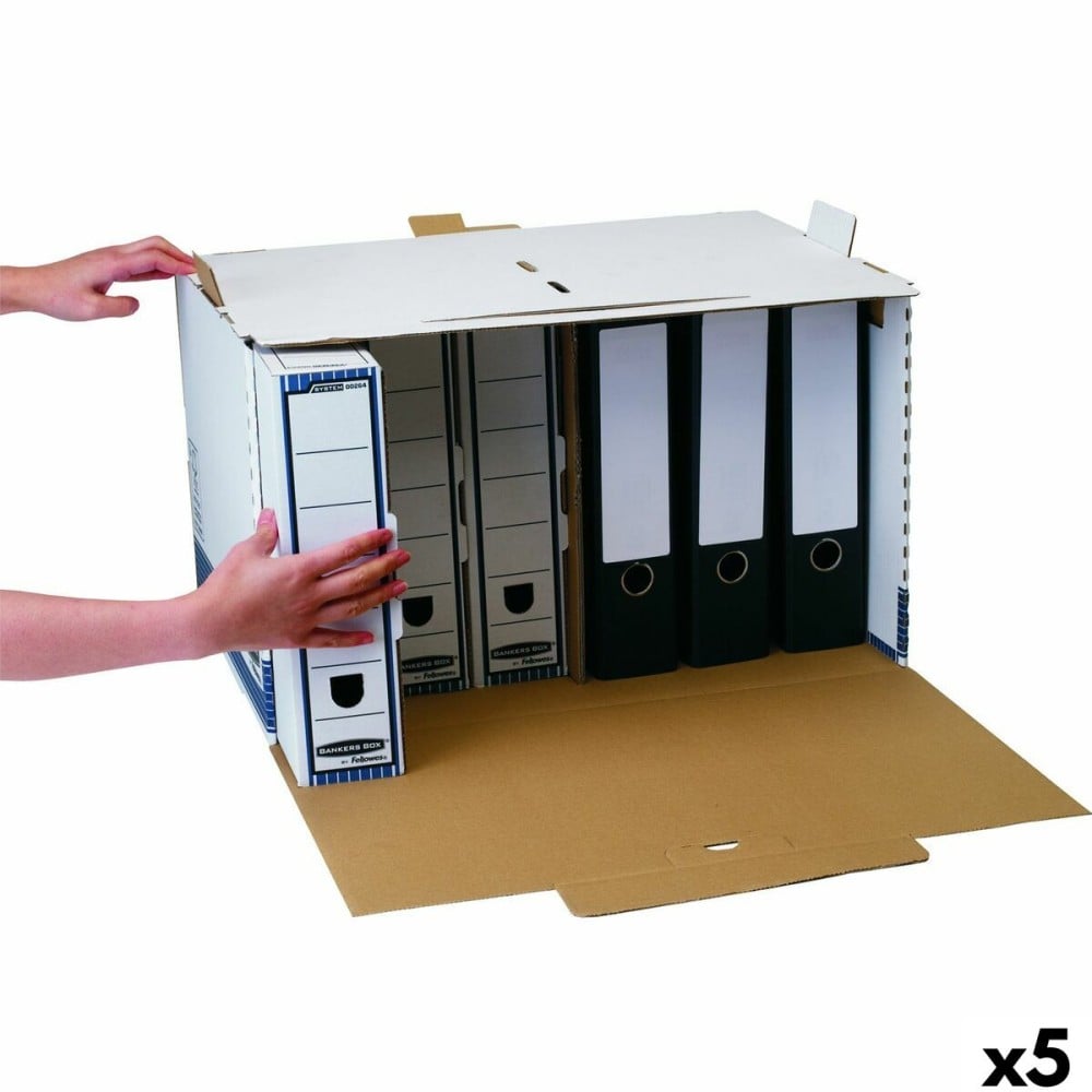 File Box Fellowes Blue White 5 Units (33,5 x 55,7 x 38,9 cm)