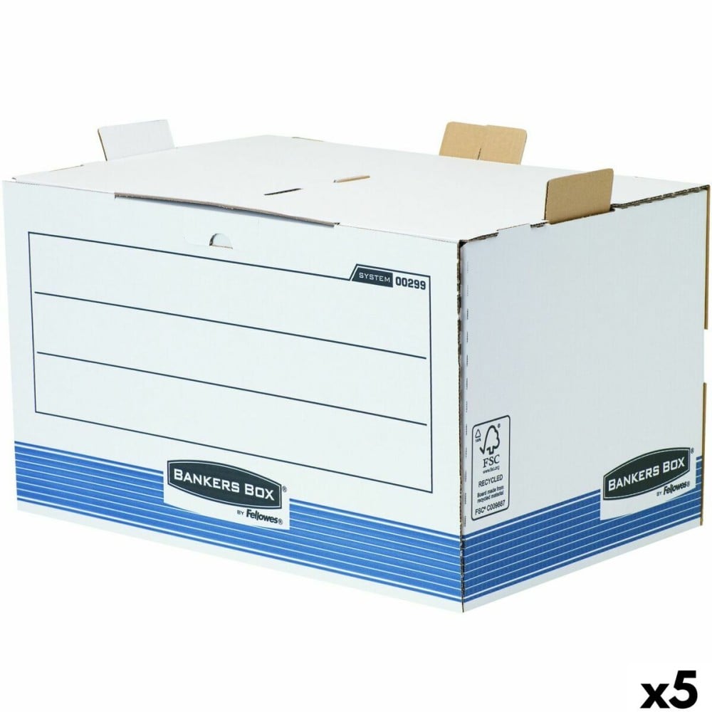 File Box Fellowes Blue White 5 Units (33,5 x 55,7 x 38,9 cm)