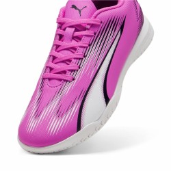 Chaussures de Futsal pour Enfants Puma Ultra Play Blanc Rose foncé Enfant Unisexe