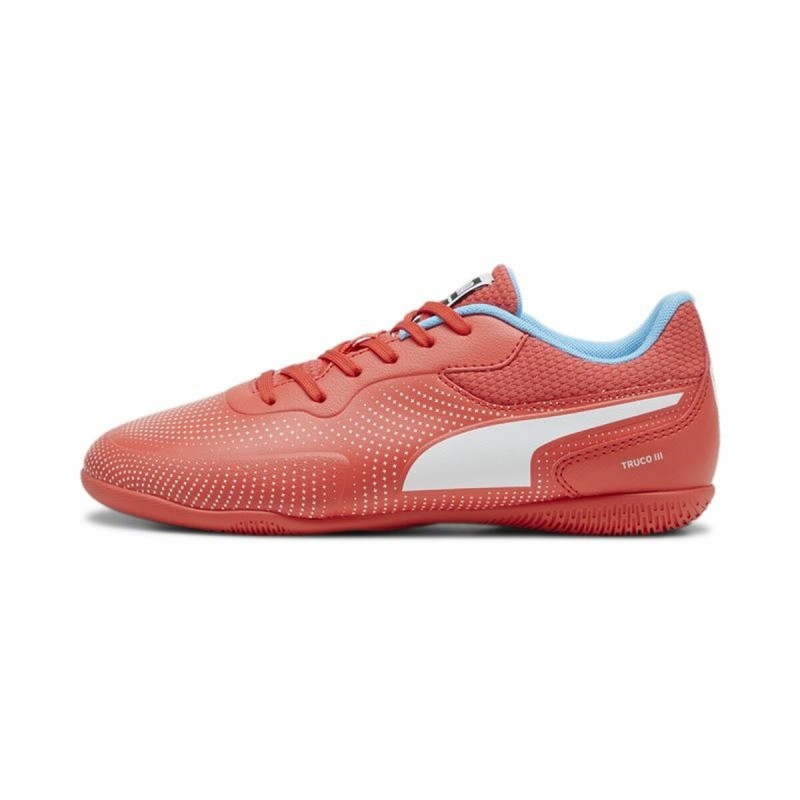 Chaussures de Futsal pour Enfants Puma Truco II Active Blanc Rouge Enfant Unisexe