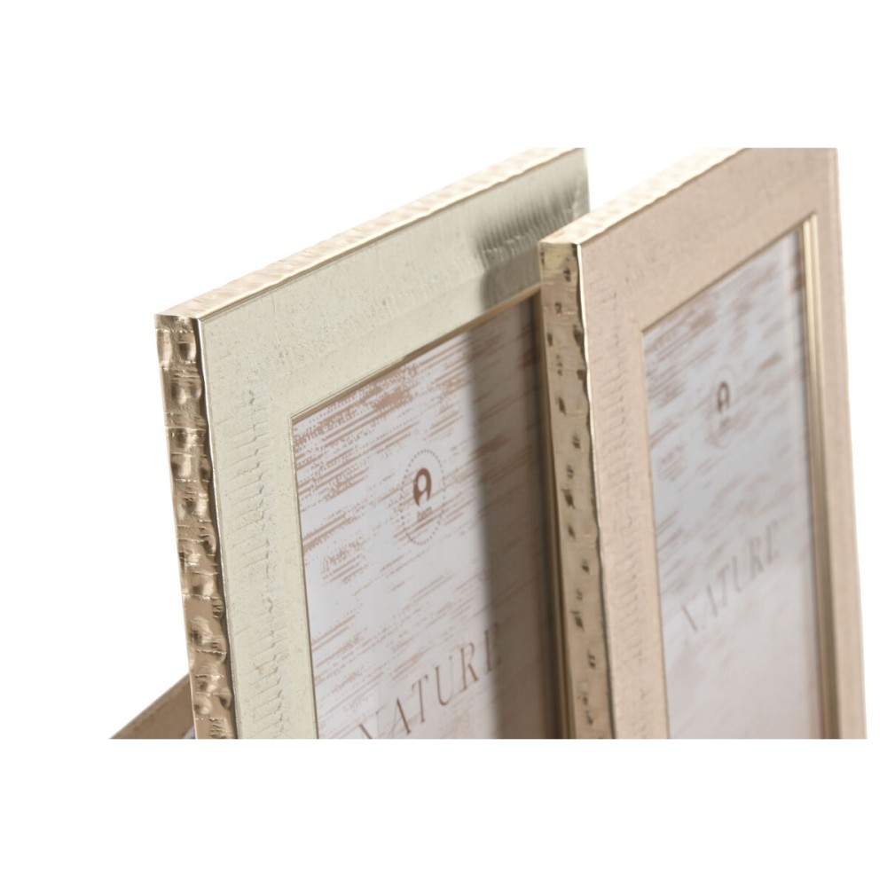 Photo frame Home ESPRIT Brown Beige Crystal polystyrene Scandi (4 Units)