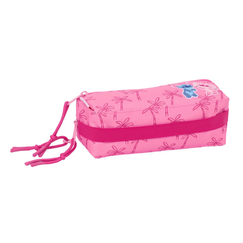 Dreifaches Mehrzweck-Etui Lilo & Stitch Chill Rosa Minze 22 x 8,5 x 6 cm