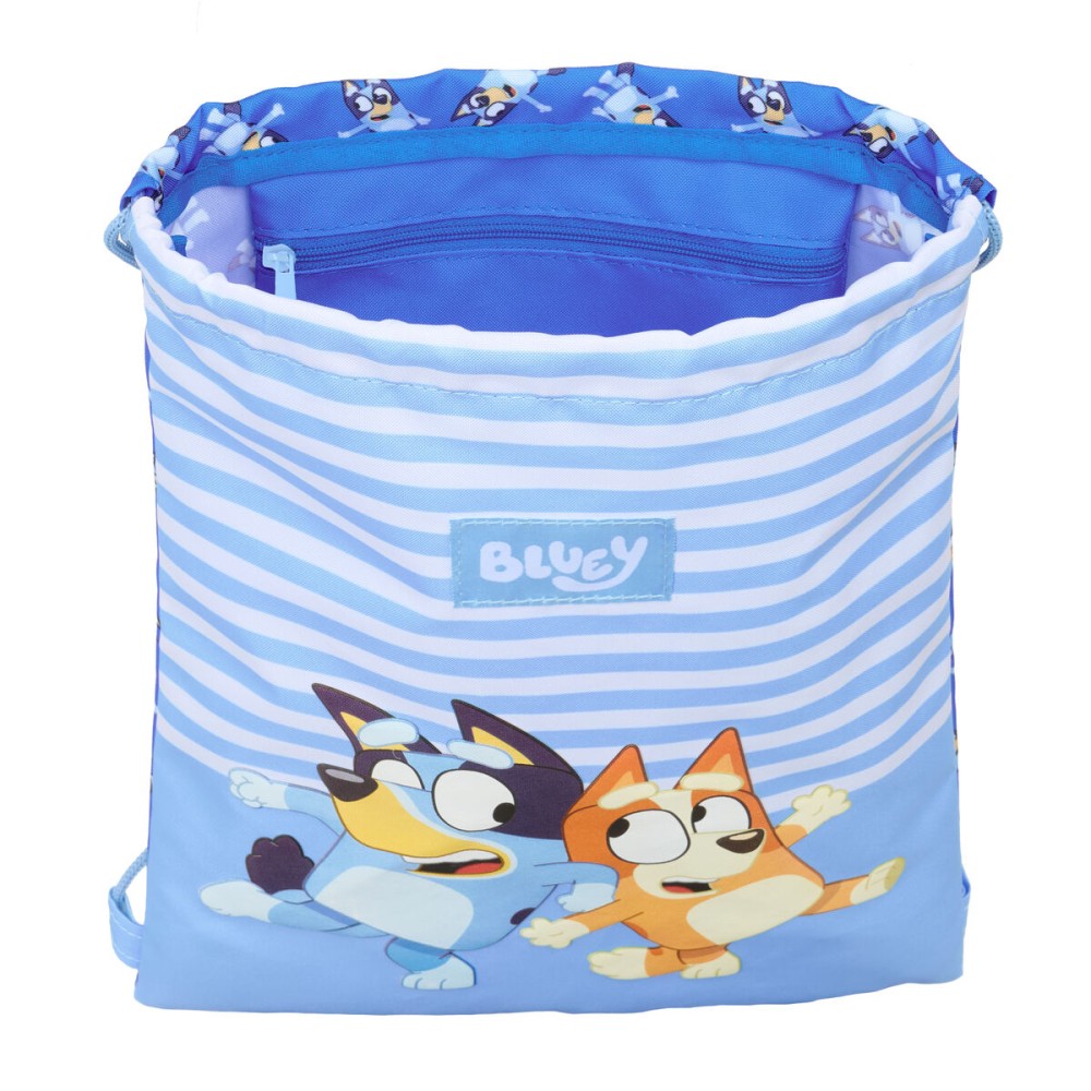Sac à dos serré par des ficelles Bluey Let's play Bleu 26 x 34 x 1 cm