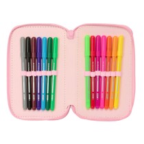 Triple Pencil Case Lilo & Stitch Ice cream Pink 12,5 x 19,5 x 5,5 cm 37 Pieces