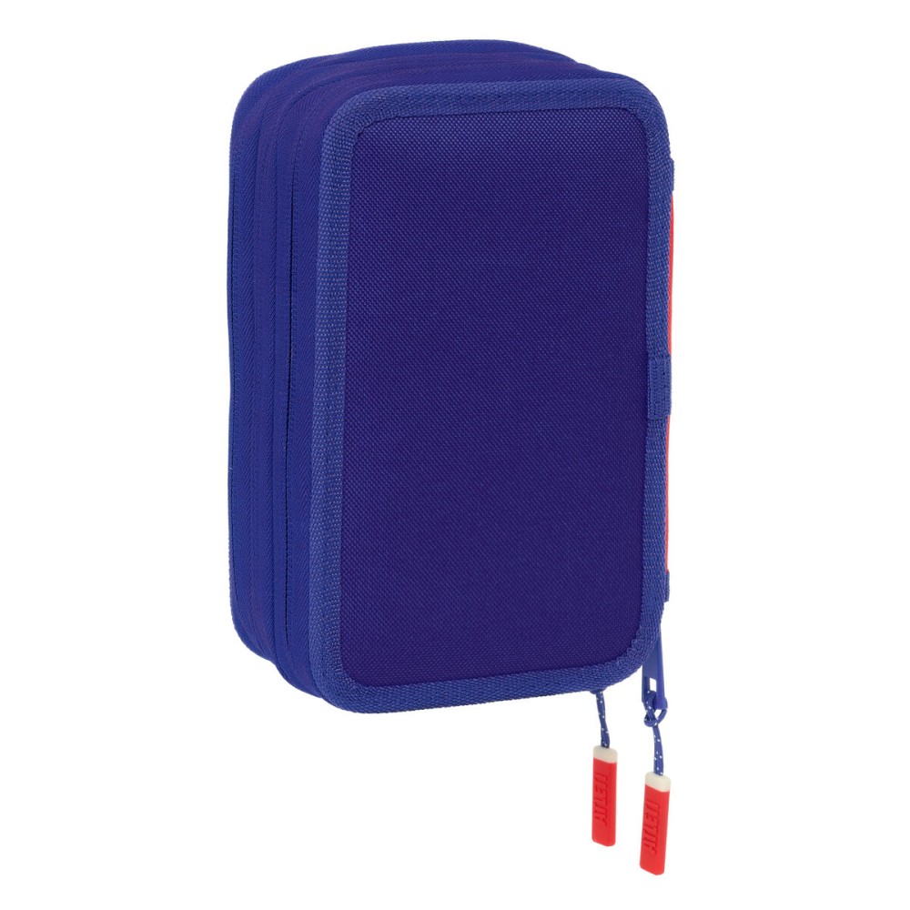 Pochette à crayons triple Atlético Madrid Bleu Blanc Rouge 12,5 x 19,5 x 5,5 cm 37 Pièces