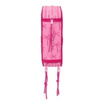 Dreifaches Federmäppchen Lilo & Stitch Chill Rosa Minze 12,5 x 19,5 x 5,5 cm 37 Stücke