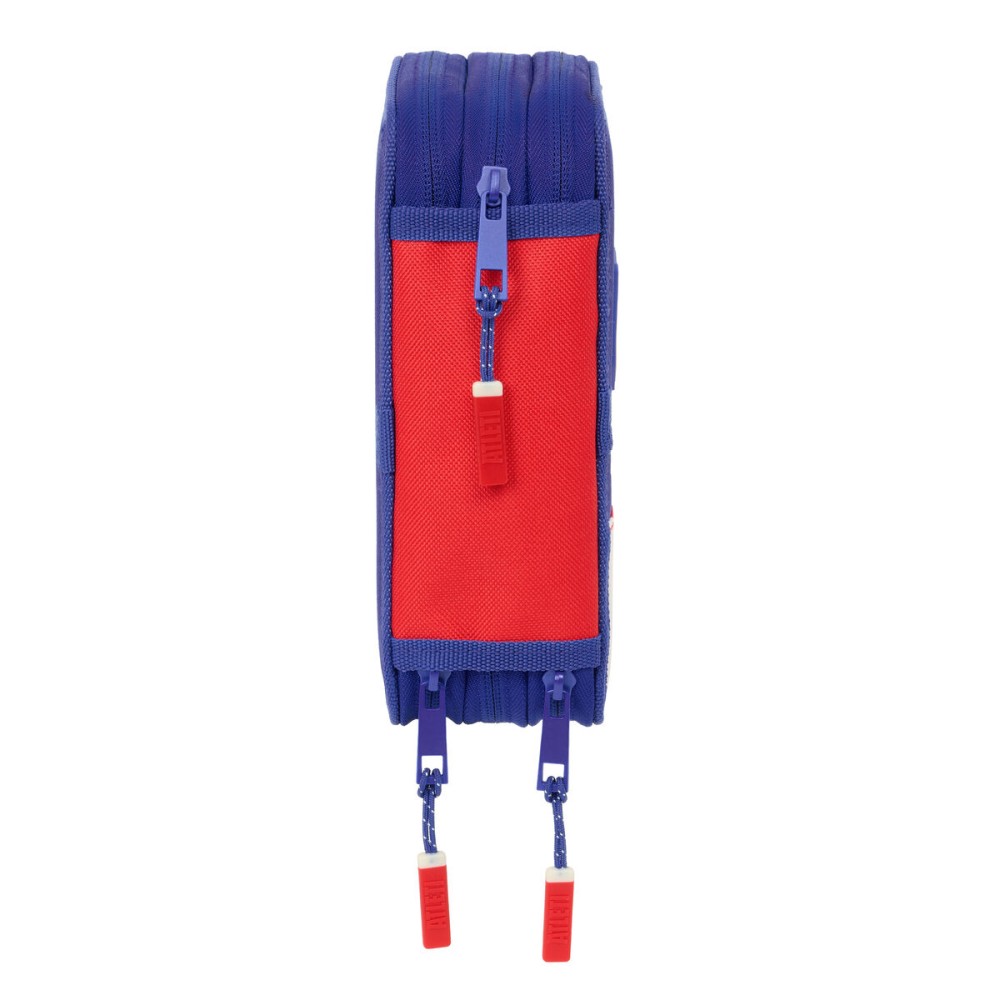 Pochette à crayons triple Atlético Madrid Bleu Blanc Rouge 12,5 x 19,5 x 5,5 cm 37 Pièces