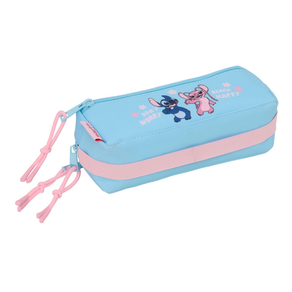 Dreifaches Mehrzweck-Etui Lilo & Stitch Happy Himmelsblau 22 x 8,5 x 6 cm