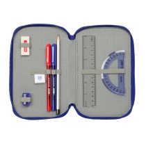 Pochette à crayons triple Atlético Madrid Bleu Blanc Rouge 12,5 x 19,5 x 5,5 cm 37 Pièces