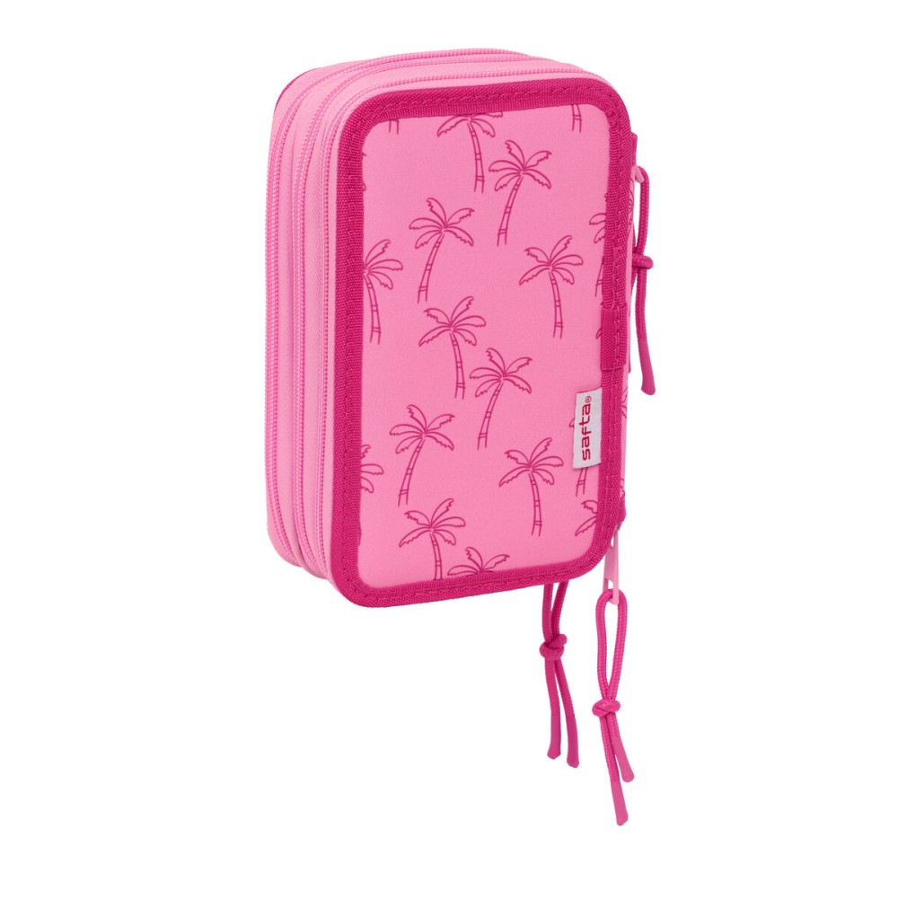 Dreifaches Federmäppchen Lilo & Stitch Chill Rosa Minze 12,5 x 19,5 x 5,5 cm 37 Stücke