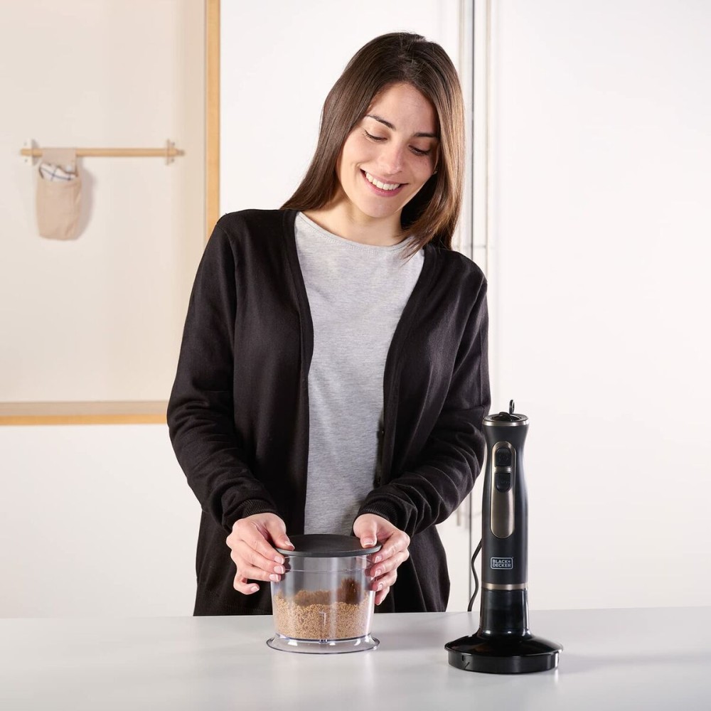 Hand-held Blender Black & Decker ES9160100B Black 800 W