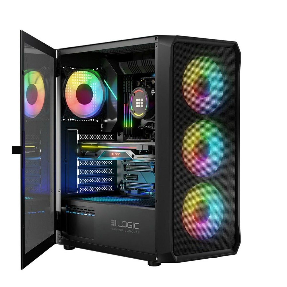 ATX Semi-Tower Gehäuse Logic PORTOS ARGB Weiß Schwarz