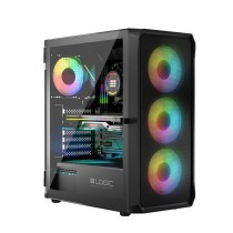 ATX Semi-Tower Gehäuse Logic PORTOS ARGB Weiß Schwarz