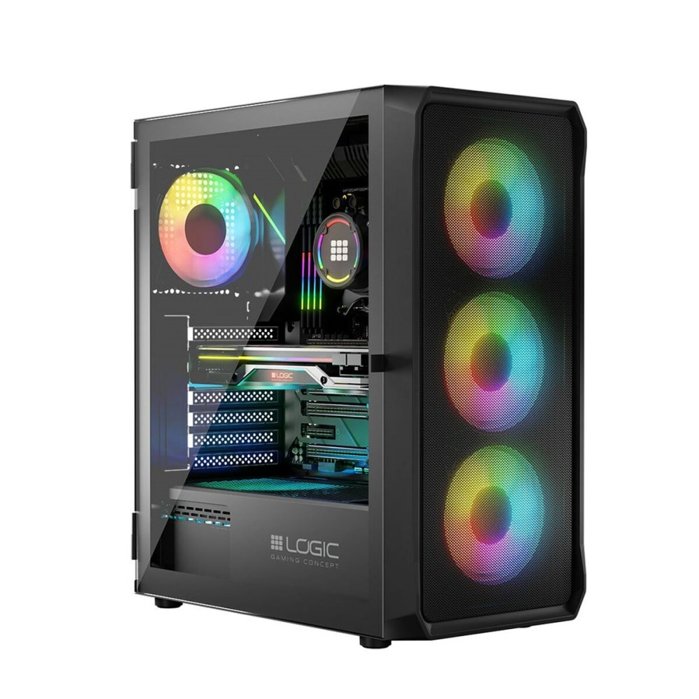 ATX Semi-Tower Gehäuse Logic PORTOS ARGB Weiß Schwarz