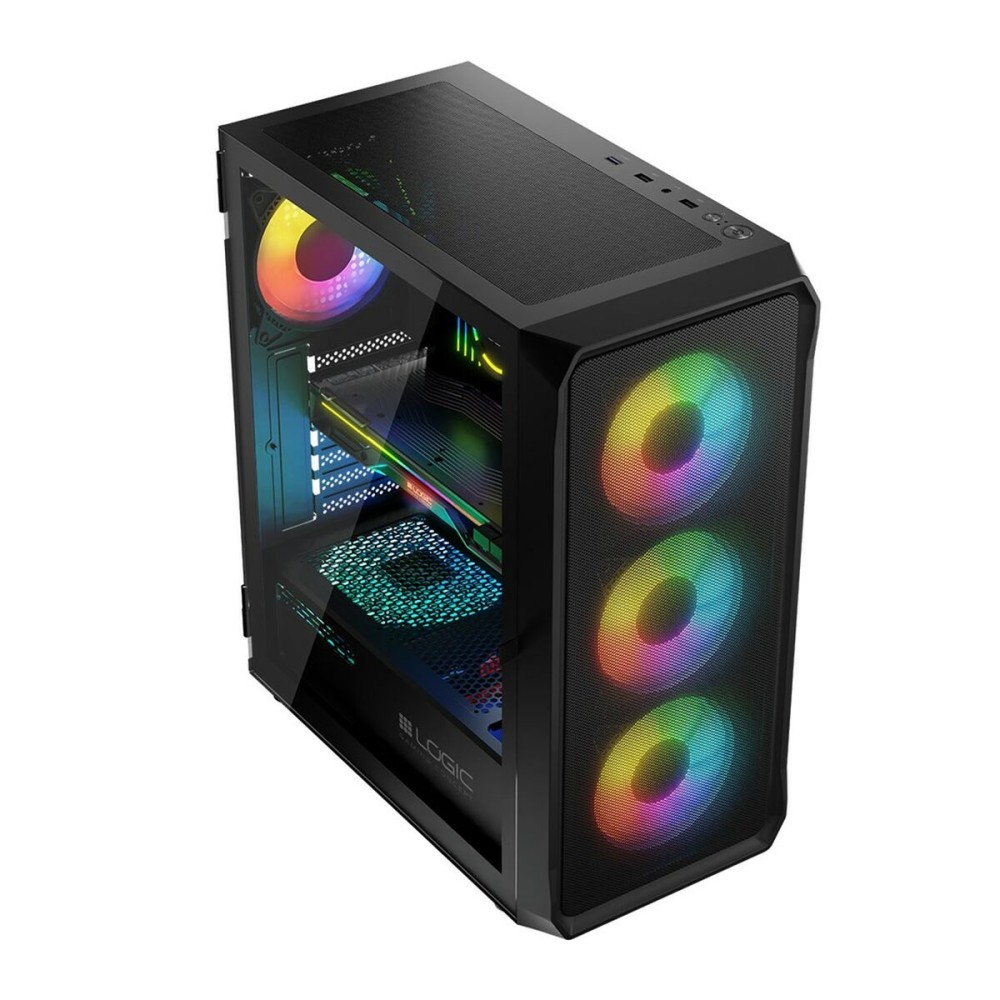 ATX Semi-Tower Gehäuse Logic PORTOS ARGB Weiß Schwarz
