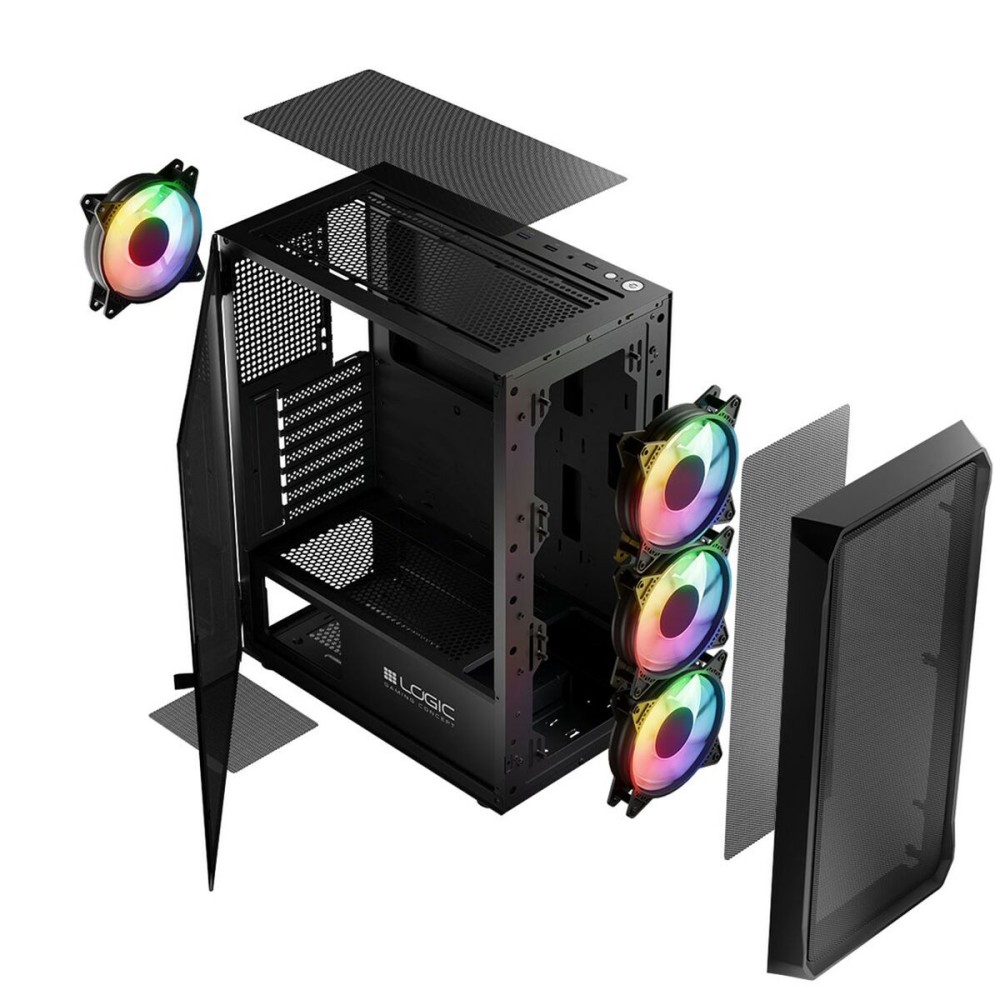 ATX Semi-Tower Gehäuse Logic PORTOS ARGB Weiß Schwarz