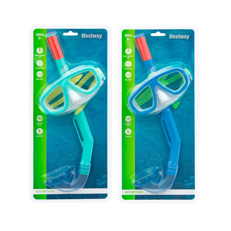 Snorkel Goggles and Tube for Children Bestway Blue Turquoise (1 Unit)