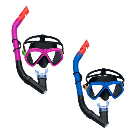 Snorkel Goggles and Tube for Children Bestway Blue Fuchsia (1 Unit)