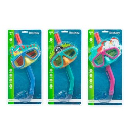 Bestway Set Maske und Rohr Erwachsener Auslassventil Sortierte Farben +14 Jahre Strand und Pool 24053