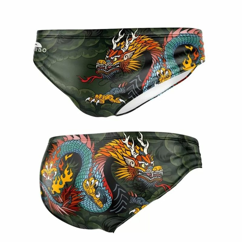 Slip pour homme Turbo Comic-Dragon Noir Vert foncé