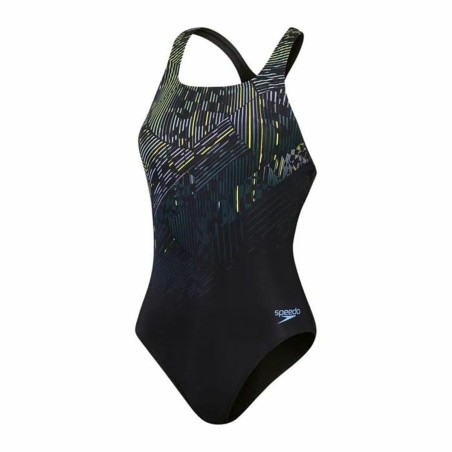 Badeanzug für Mädchen Speedo Digital Printed Medalist Schwarz