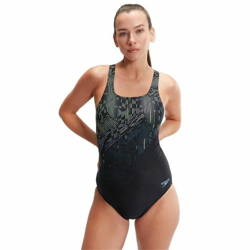 Swimsuit for Girls Speedo Digital Printed Medalist Black