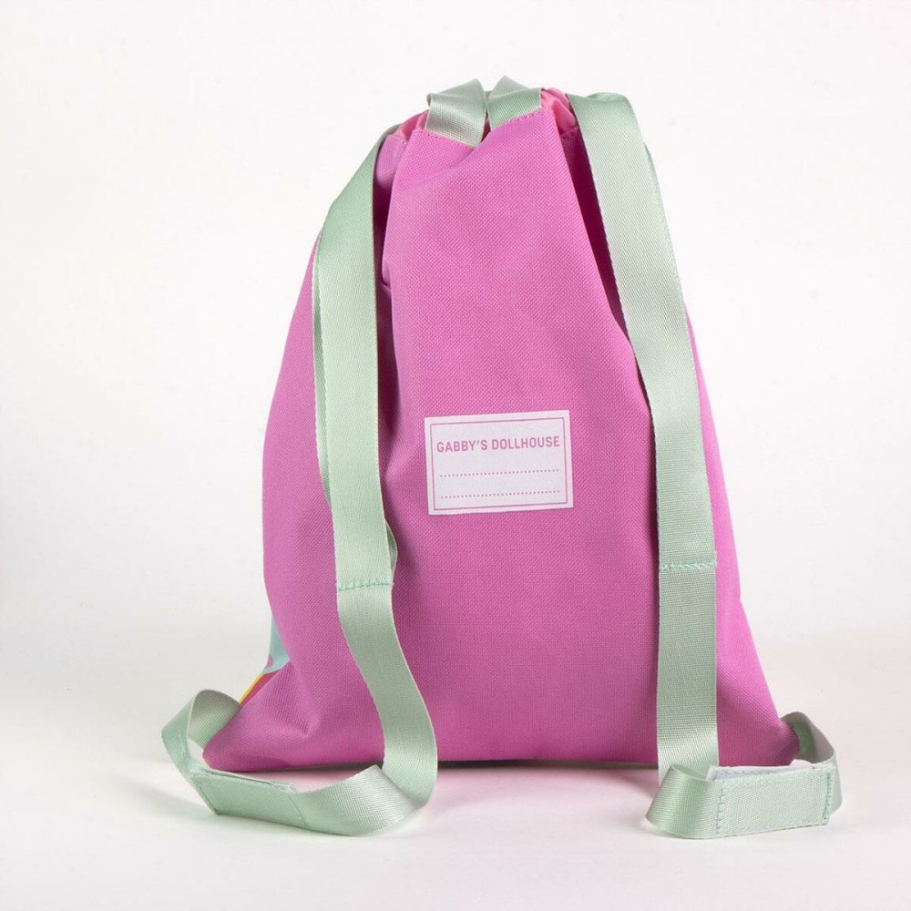 Rucksacktasche mit Bändern Gabby's Dollhouse Rosa 27 x 33 x 1 cm