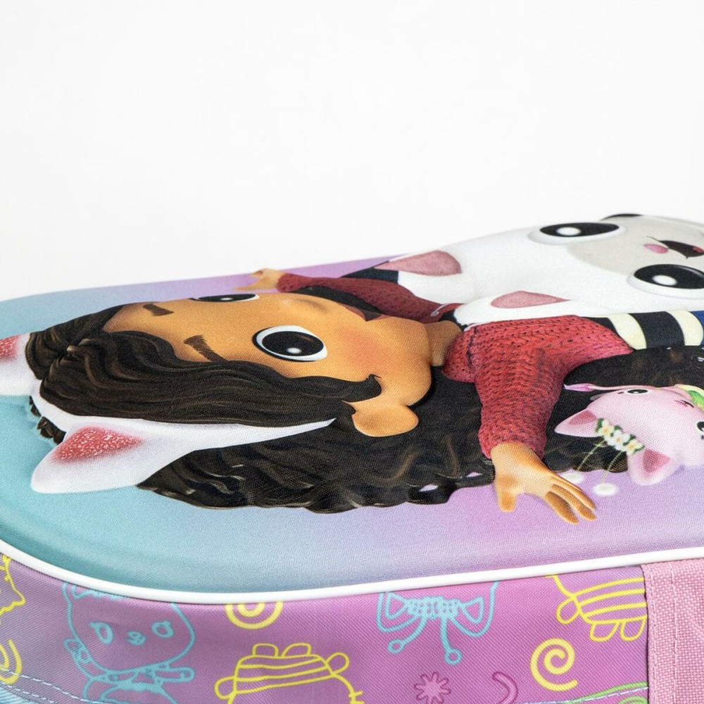 Schulrucksack 3D mit Rädern Gabby's Dollhouse Rosa