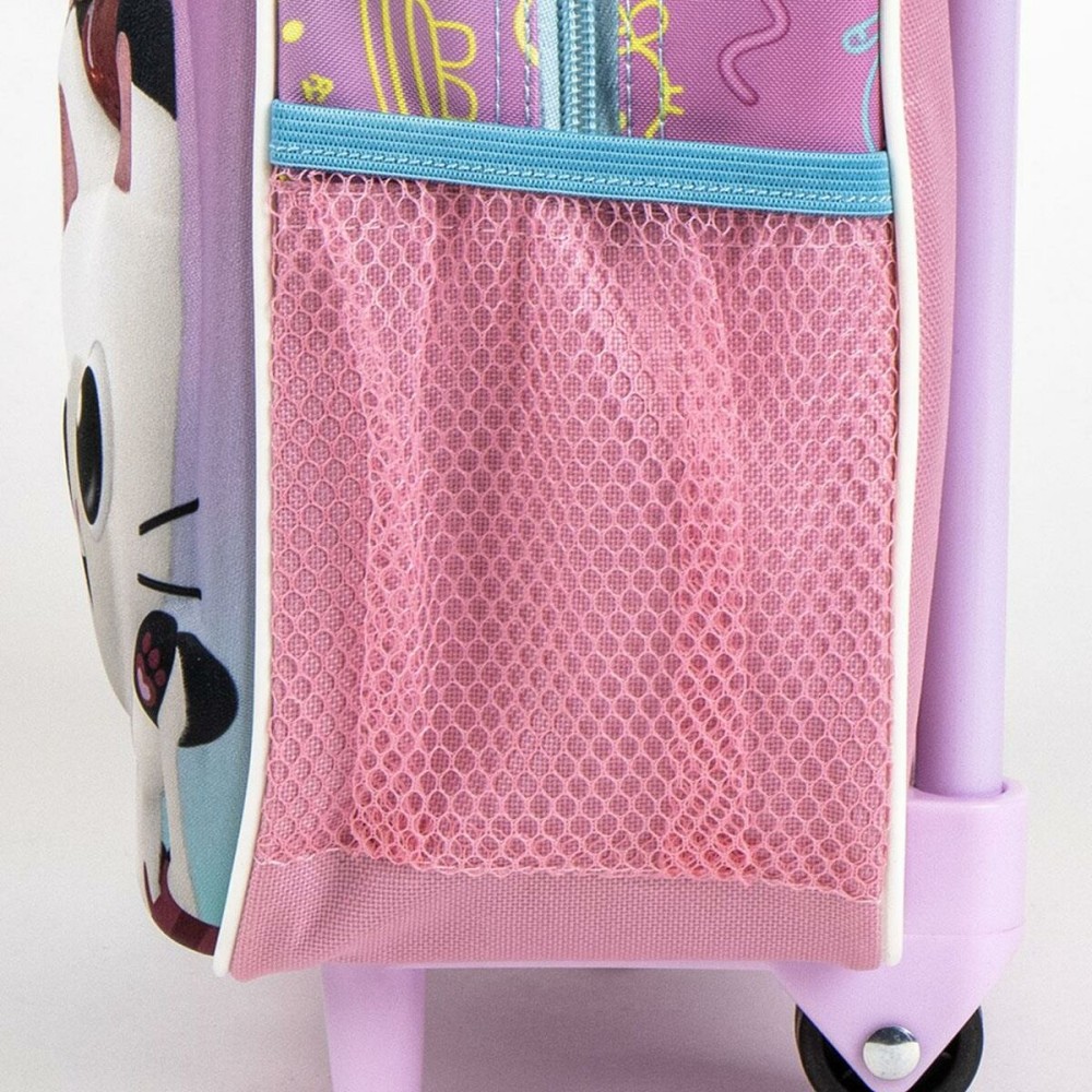 Schulrucksack 3D mit Rädern Gabby's Dollhouse Rosa