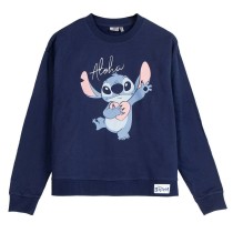 Sweat sans capuche femme Stitch Bleu foncé