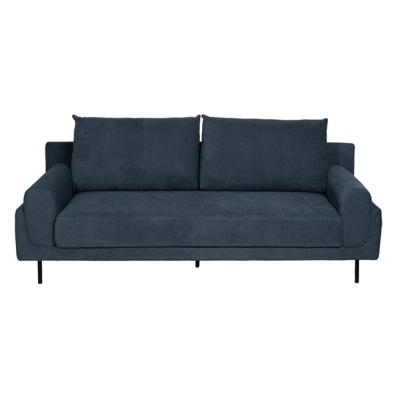 Dreisitzer-Sofa Blau Holz 216 x 86 x 90 cm