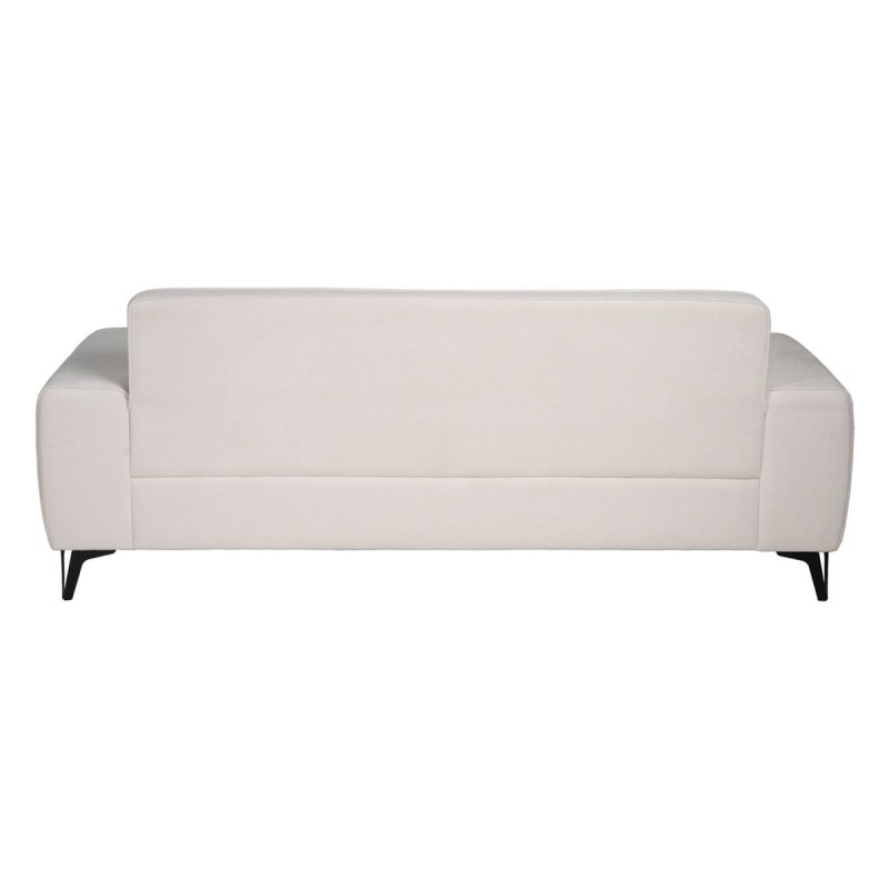 3-Seater Sofa Cream Wood 220 x 87 x 85 cm