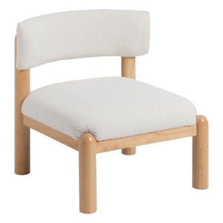 Armchair White Natural Polyurethane Rubber wood 62 x 62 x 71 cm