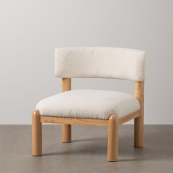 Armchair White Natural Polyurethane Rubber wood 62 x 62 x 71 cm