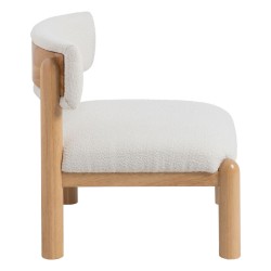 Armchair White Natural Polyurethane Rubber wood 62 x 62 x 71 cm