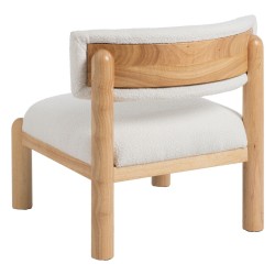 Fauteuil Blanc Naturel Polyuréthane Bois d'hévéa 62 x 62 x 71 cm