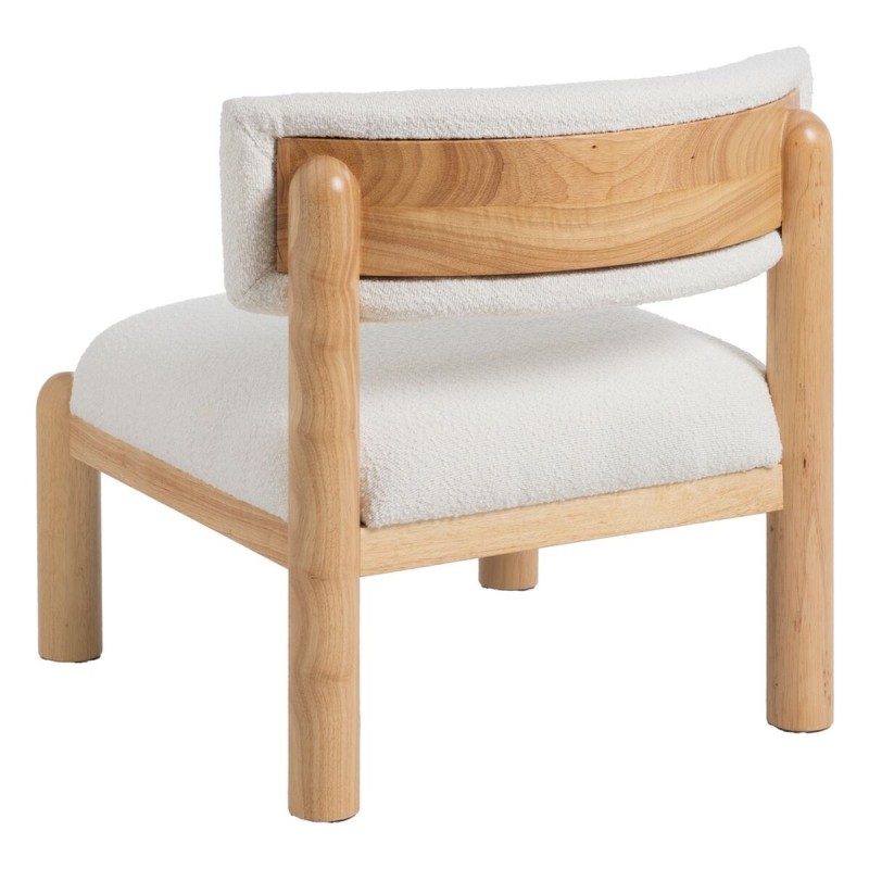 Armchair White Natural Polyurethane Rubber wood 62 x 62 x 71 cm