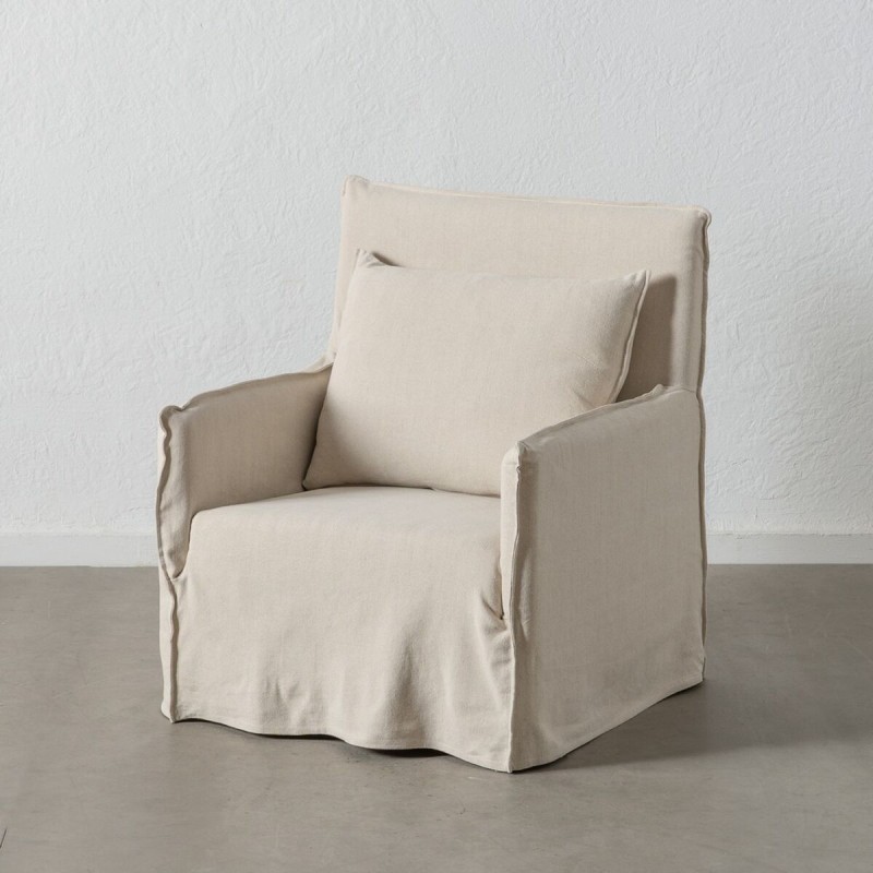 Fauteuil Crème Plume Bois de pin Foam 75 x 76 x 90,5 cm