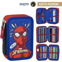 Triple Pencil Case Spider-Man Blue 12,5 x 6,5 x 19,5 cm