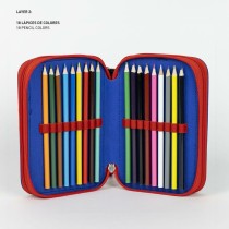 Triple Pencil Case Spider-Man Blue 12,5 x 6,5 x 19,5 cm