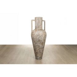 Bodenvase Alexandra House Living Beige aus Keramik 60 x 165 x 60 cm Mit Griffen