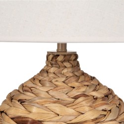 Lampe de bureau Crème Naturel Lin Fer Fibre naturelle 60 W 220-240 V 40 x 40 x 69,5 cm