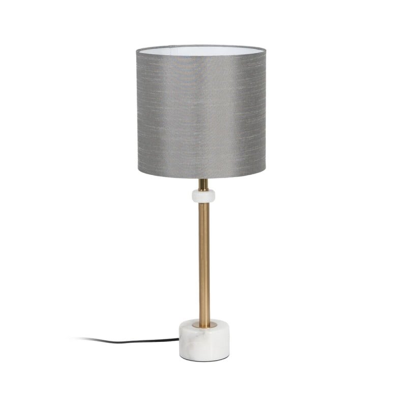 Lampe de bureau Blanc Gris Doré Marbre Fer 40 W 25 x 25 x 61 cm